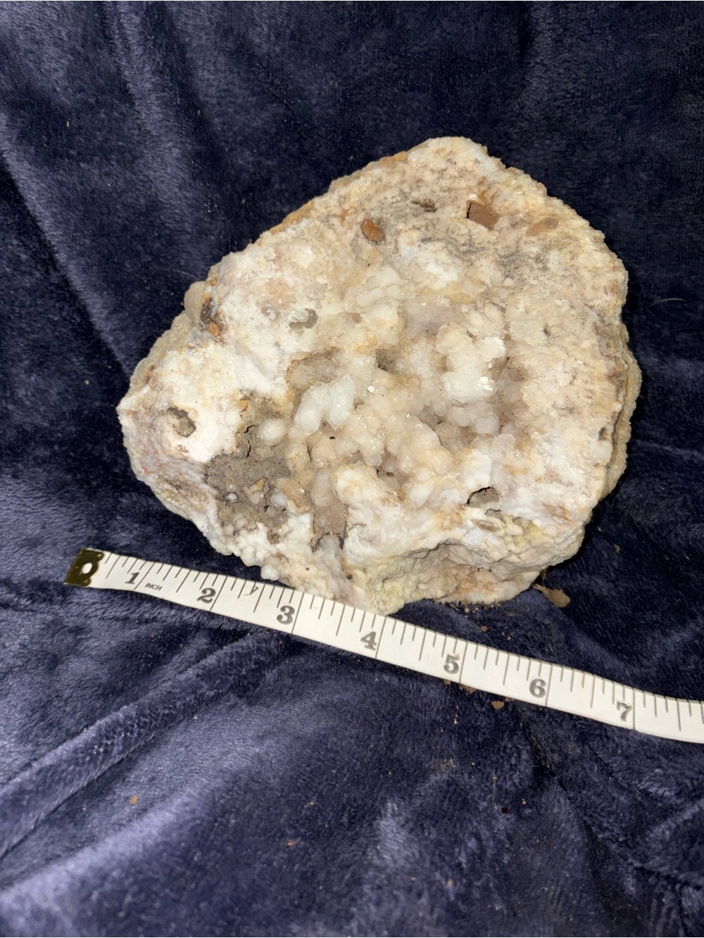 Natural White Crystal Geode Decorative Accent